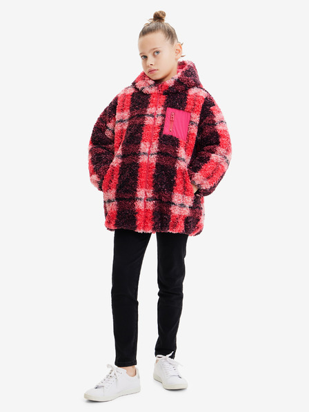 Desigual Desigual Blake roza dekliška zimska karirasta jakna