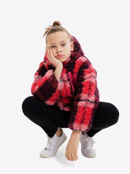 Desigual Desigual Blake roza dekliška zimska karirasta jakna
