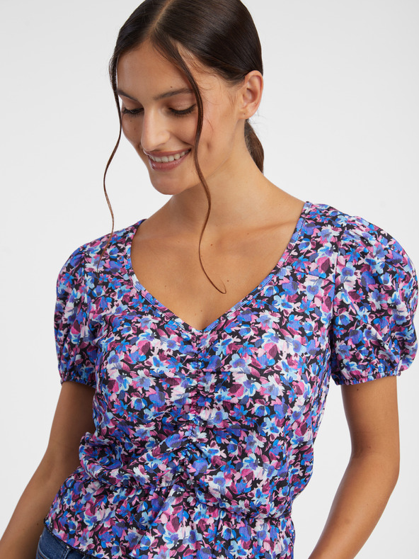 Orsay Vijolična ženska cvetlična majica ORSAY