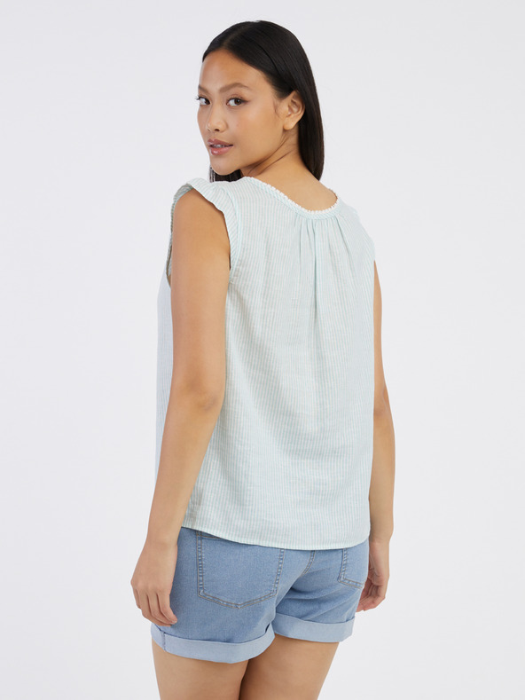 CAMAIEU Svetlo zelena lanena bluza CAMAIEU