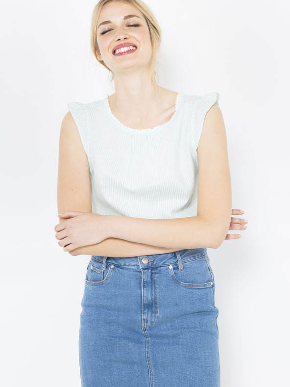 CAMAIEU Svetlo zelena lanena bluza CAMAIEU