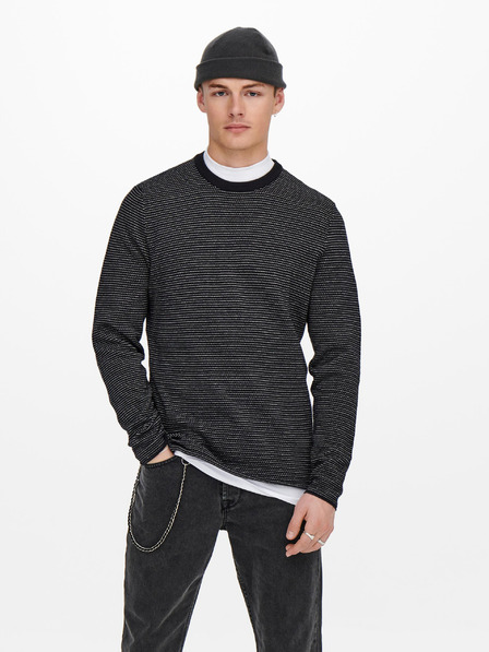 ONLY & SONS Temno modra rebrasta jopa ONLY & SONS Niguel