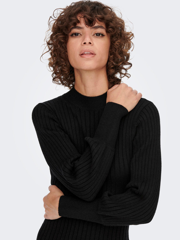 Jacqueline de Yong Črna ženska jopica JDY Magda Sweater Dress