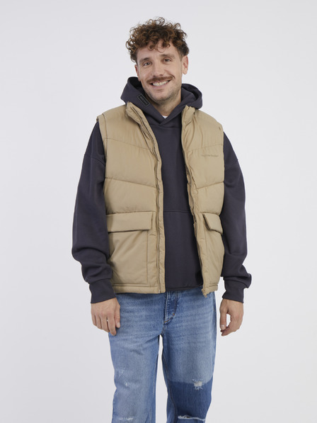Jack & Jones Beige Moška prešita jopica Jack & Jones Vester