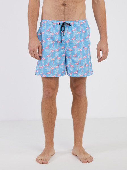 Jack & Jones Modre moške vzorčaste kopalke Jack & Jones Fiji