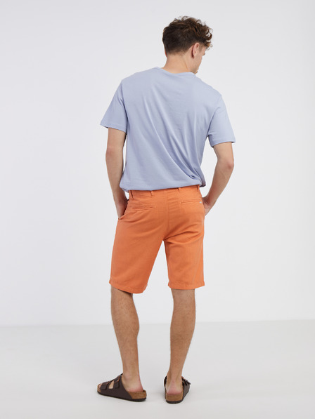 Pepe Jeans Moške oranžne kratke hlače iz lanene mešanice Pepe Jeans