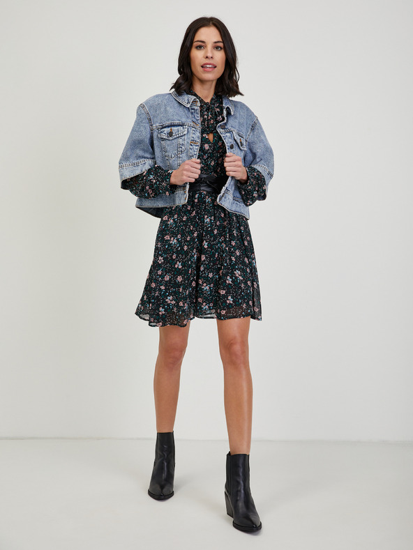 Orsay Črna ženska cvetlična obleka ORSAY