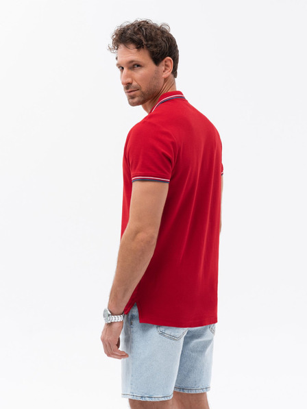 Ombre Clothing Rdeča moška polo majica Ombre Clothing