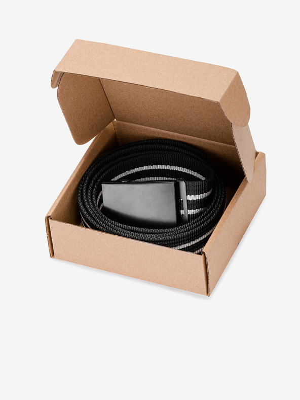 Ombre Clothing Siv in črn črtast pas za moške Ombre Clothing