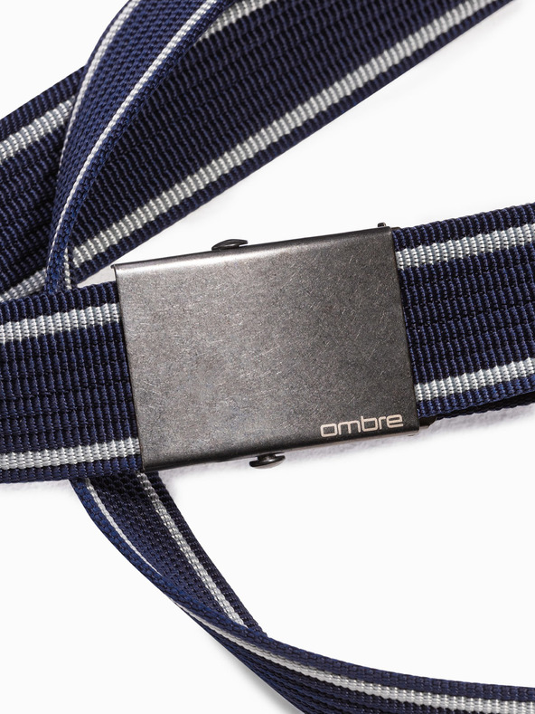 Ombre Clothing Temno moder moški pas iz blaga Ombre Clothing A028