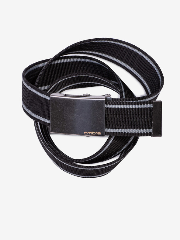 Ombre Clothing Sivo-črni moški pas iz blaga Ombre Clothing