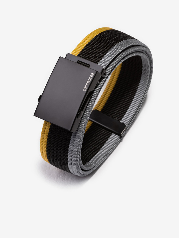 Ombre Clothing Rumen in črn črtast moški pas Ombre Clothing