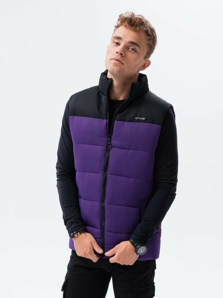 Ombre Clothing Črno-vijolična moška prešita jopica Ombre Clothing