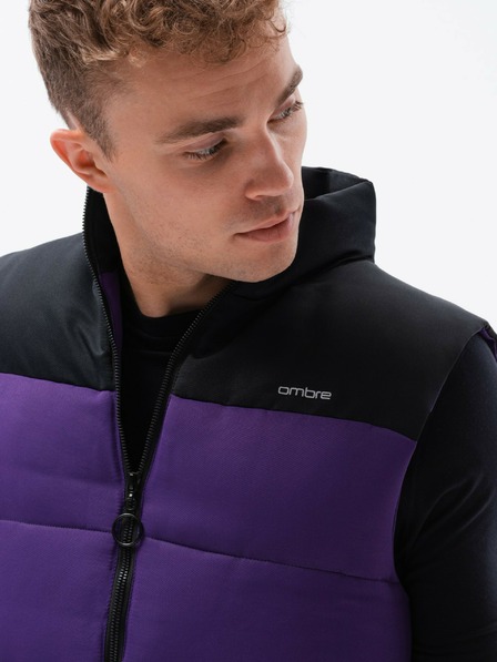 Ombre Clothing Črno-vijolična moška prešita jopica Ombre Clothing