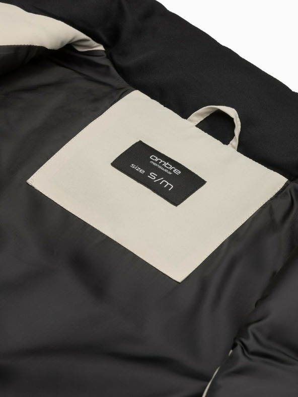 Ombre Clothing Črno-bež moški prešiti telovnik Ombre Clothing