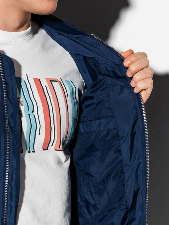 Ombre Clothing Moška pomladanska jakna C439 - mornarska barva