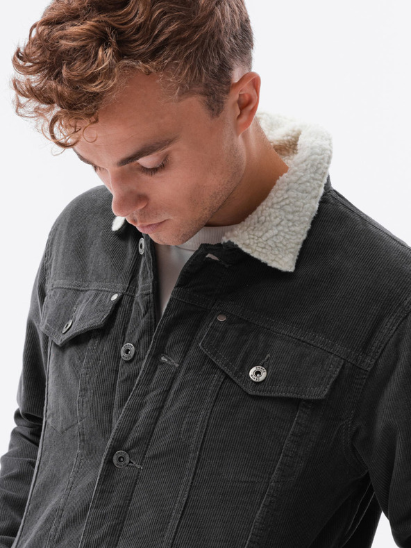 Ombre Clothing Temno siva moška oblačila C524 prehodna jakna