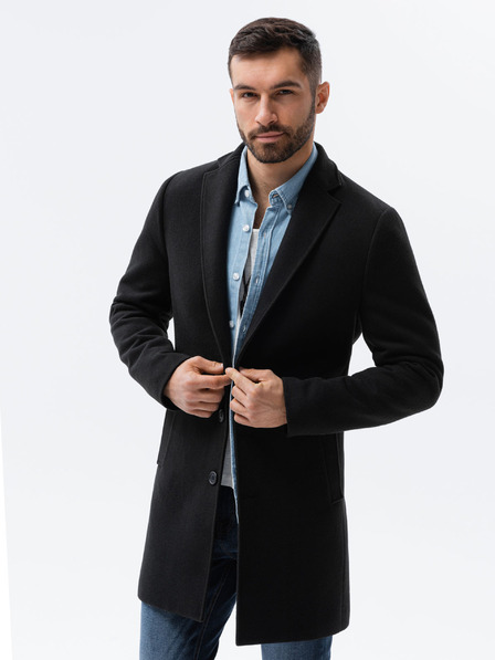Ombre Clothing Črni moški lahki plašč Ombre oblačila