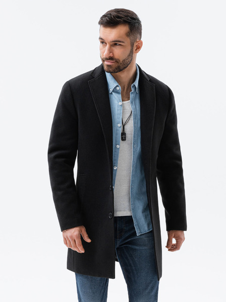 Ombre Clothing Črni moški lahki plašč Ombre oblačila