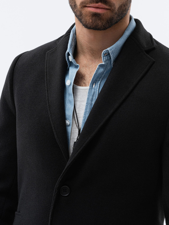 Ombre Clothing Črni moški lahki plašč Ombre oblačila