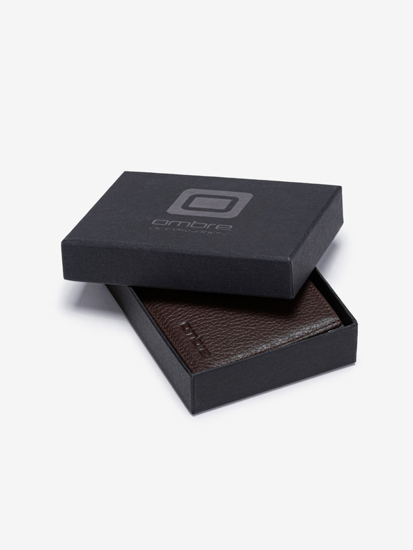 Ombre Clothing Rjava moška usnjena denarnica Ombre Clothing