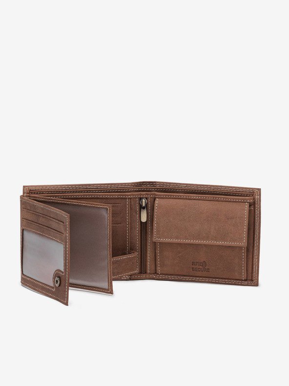 Ombre Clothing Rjava moška usnjena denarnica Ombre Clothing A092