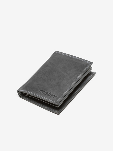 Ombre Clothing Moška usnjena denarnica - črna A417
