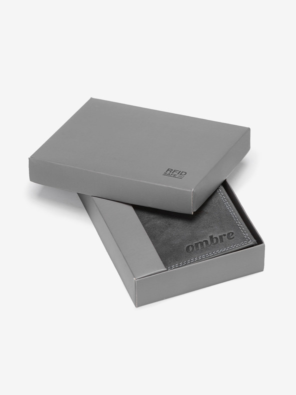 Ombre Clothing Moška usnjena denarnica - črna A417