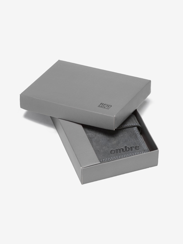 Ombre Clothing Moška usnjena denarnica - črna A091