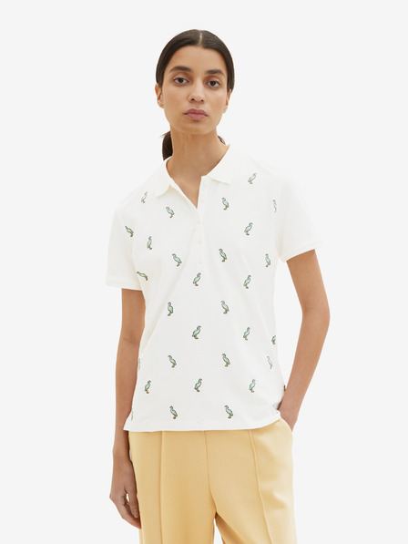 Tom Tailor Kremna ženska vzorčasta polo majica Tom Tailor