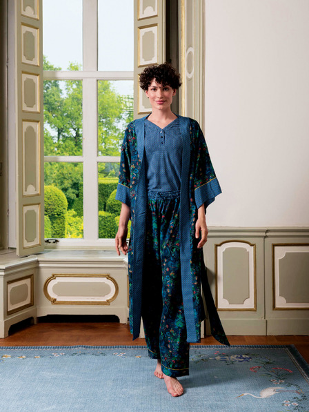 PiP studio Modra ženska kimona z vzorcem PiP studio Kyoto Festival Blue
