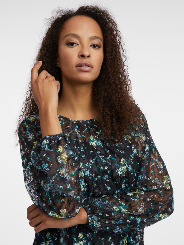 Orsay Črna ženska cvetlična bluza ORSAY