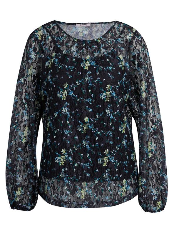 Orsay Črna ženska cvetlična bluza ORSAY