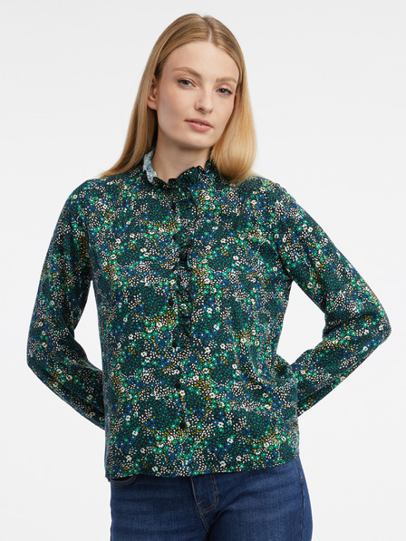 Orsay Temno zelena ženska cvetlična bluza ORSAY