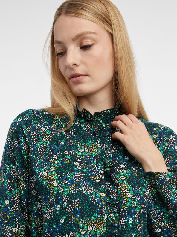 Orsay Temno zelena ženska cvetlična bluza ORSAY