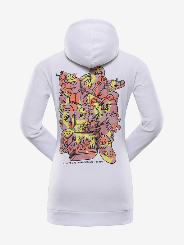 NAX Ženska majica s kapuco NAX UKIMA bela