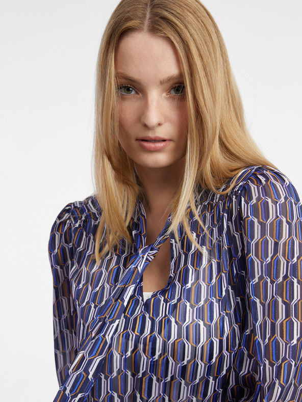 Orsay Modra ženska vzorčasta bluza ORSAY
