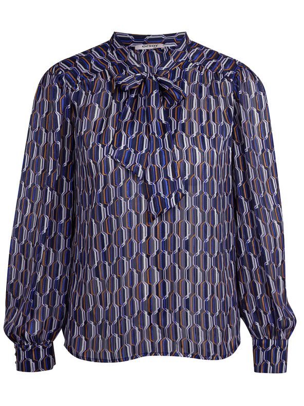 Orsay Modra ženska vzorčasta bluza ORSAY