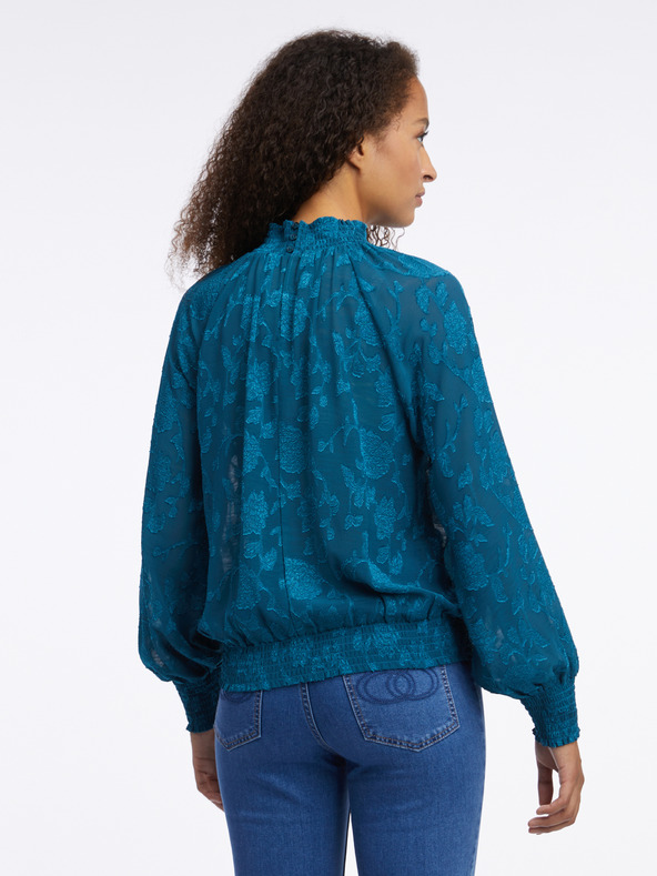 Orsay Modra ženska vzorčasta bluza ORSAY