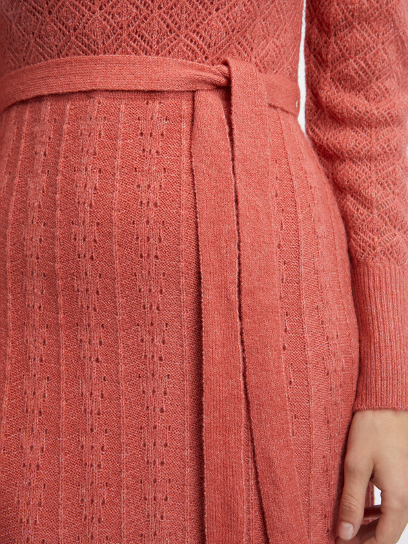 Orsay Opečnata ženska puloverska obleka z mešanico volne ORSAY