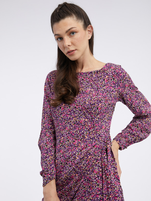 Orsay Roza in vijolična ženska vzorčasta obleka ORSAY