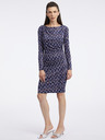 Orsay ORSAY temno modra vzorčasta ženska obleka v plašču
