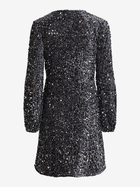 Pieces Siva ženska obleka s cekini Pieces Kam