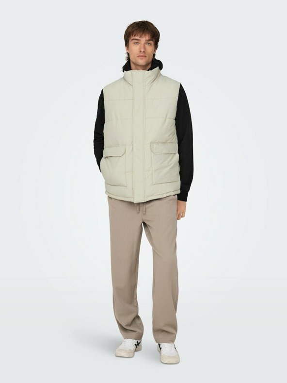 ONLY & SONS Svetlo siva moška prešita jakna ONLY & SONS Carl