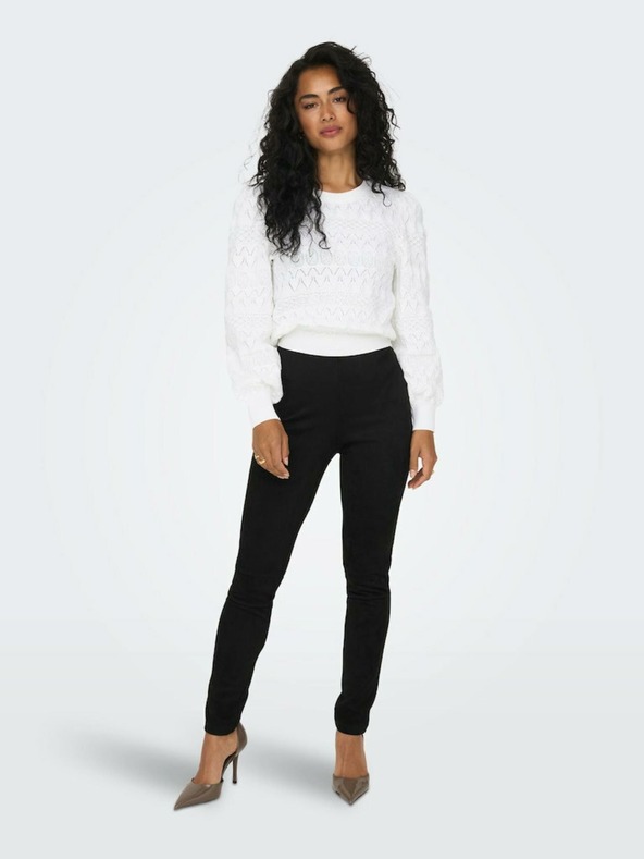 ONLY Črne ženske semiš hlače ONLY Jo