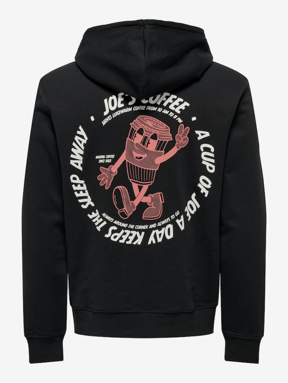 ONLY & SONS Črna moška jopa s kapuco ONLY & SONS Bryce