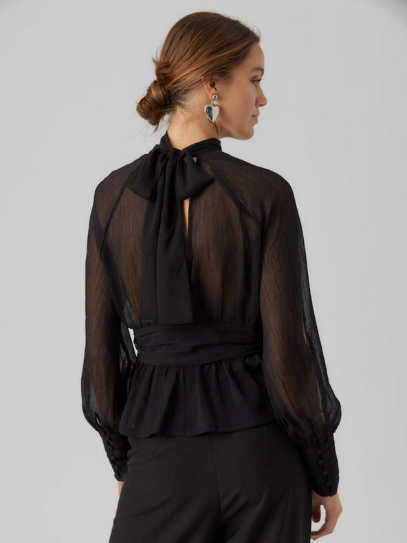 AWARE by VERO MODA Črna ženska bluza AWARE by VERO MODA Gaila