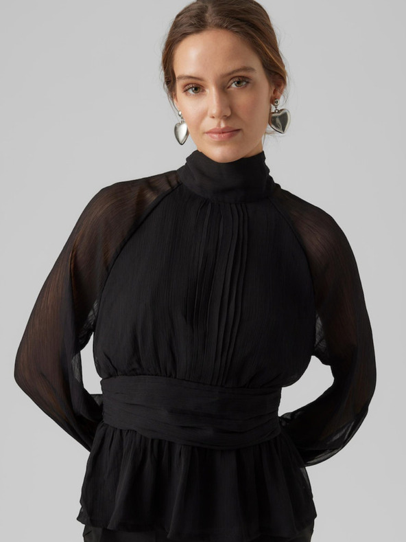 AWARE by VERO MODA Črna ženska bluza AWARE by VERO MODA Gaila