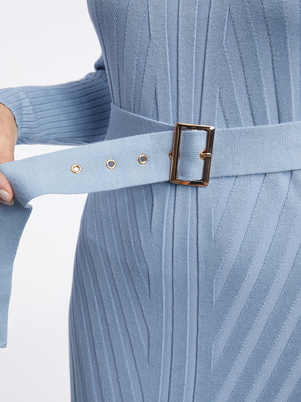 Orsay Svetlo modra pletena ženska midi obleka ORSAY