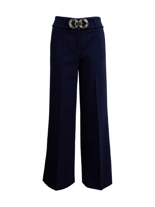 Orsay Temno modre ženske hlače s širokimi nogavicami ORSAY